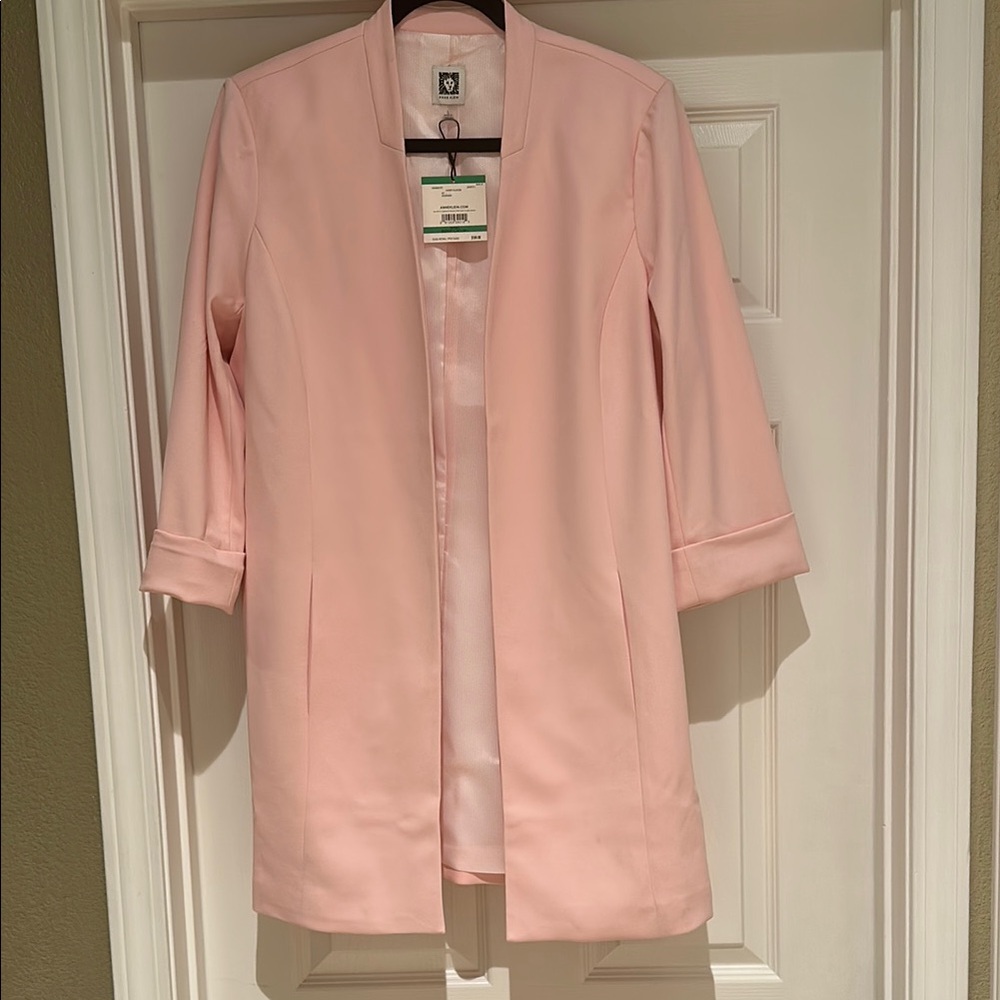Anne Klein NWT pink open front blazer size Large
